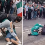 lucha libre improvisada en Paseo de la Reforma